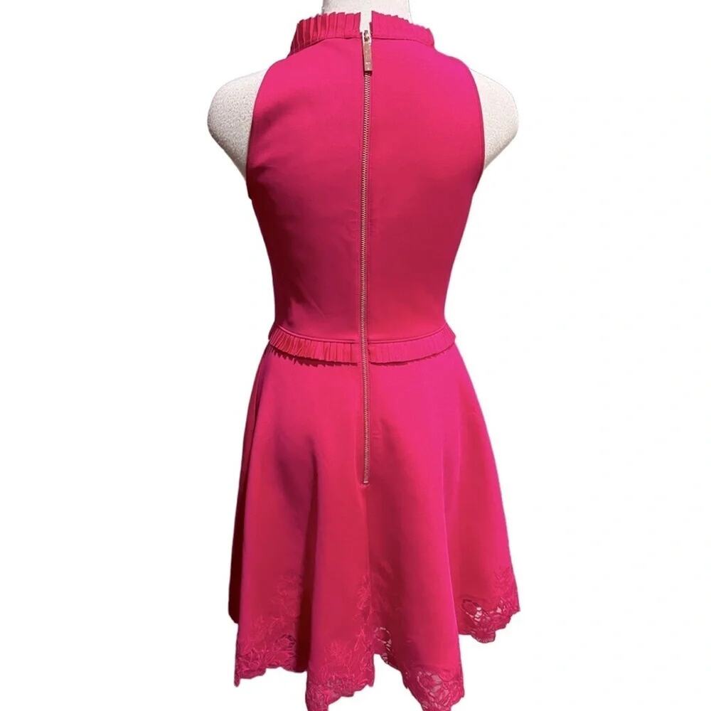 Ted Baker London Zaffton Fit & Flare Skater Dress Fuchsia Size 2 - Picture 8 of 14